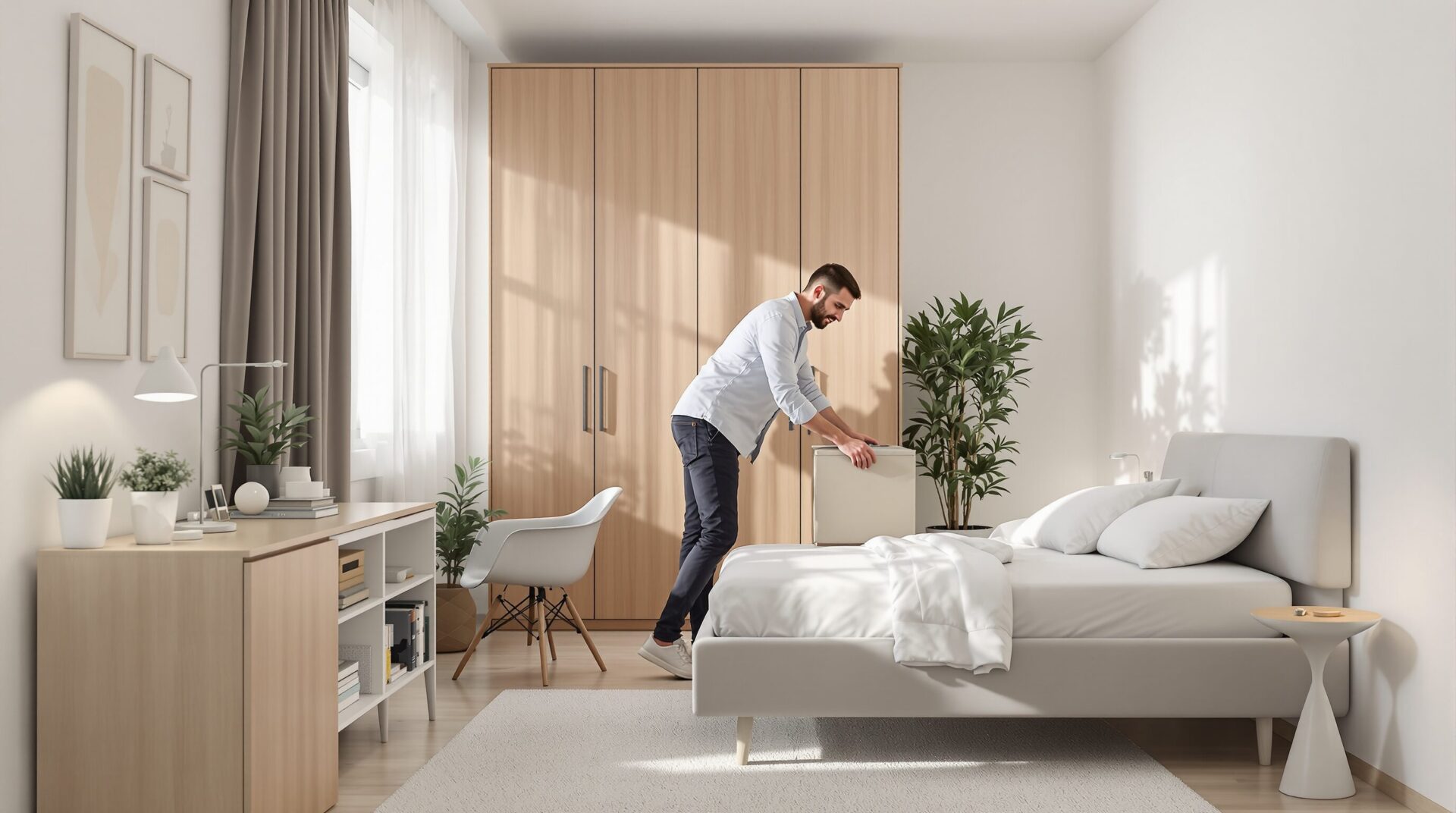 Meubles essentiels pour une chambre de célibataire moderne