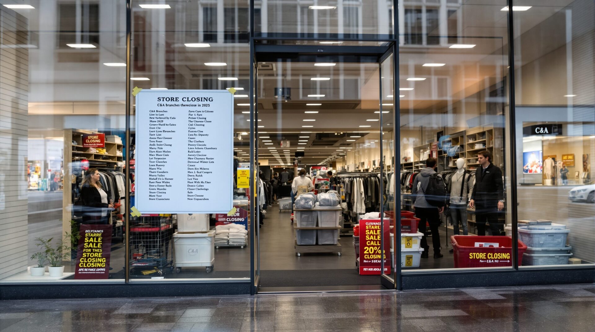 Fermeture magasins C&A : la liste des points menacés en 2025