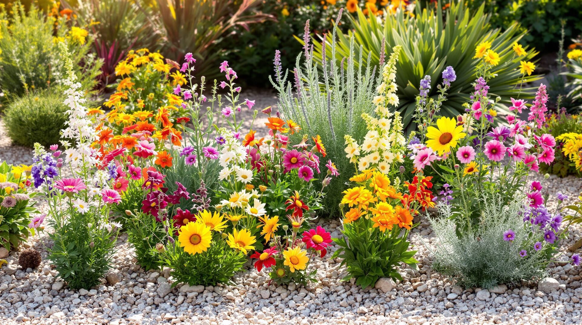 Fleurs sans eau : les 12 variétés idéales pour un jardin sec