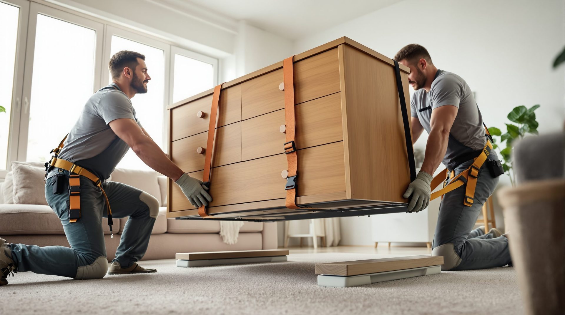 Déménager un meuble lourd : la méthode sûre avec sangles et patins