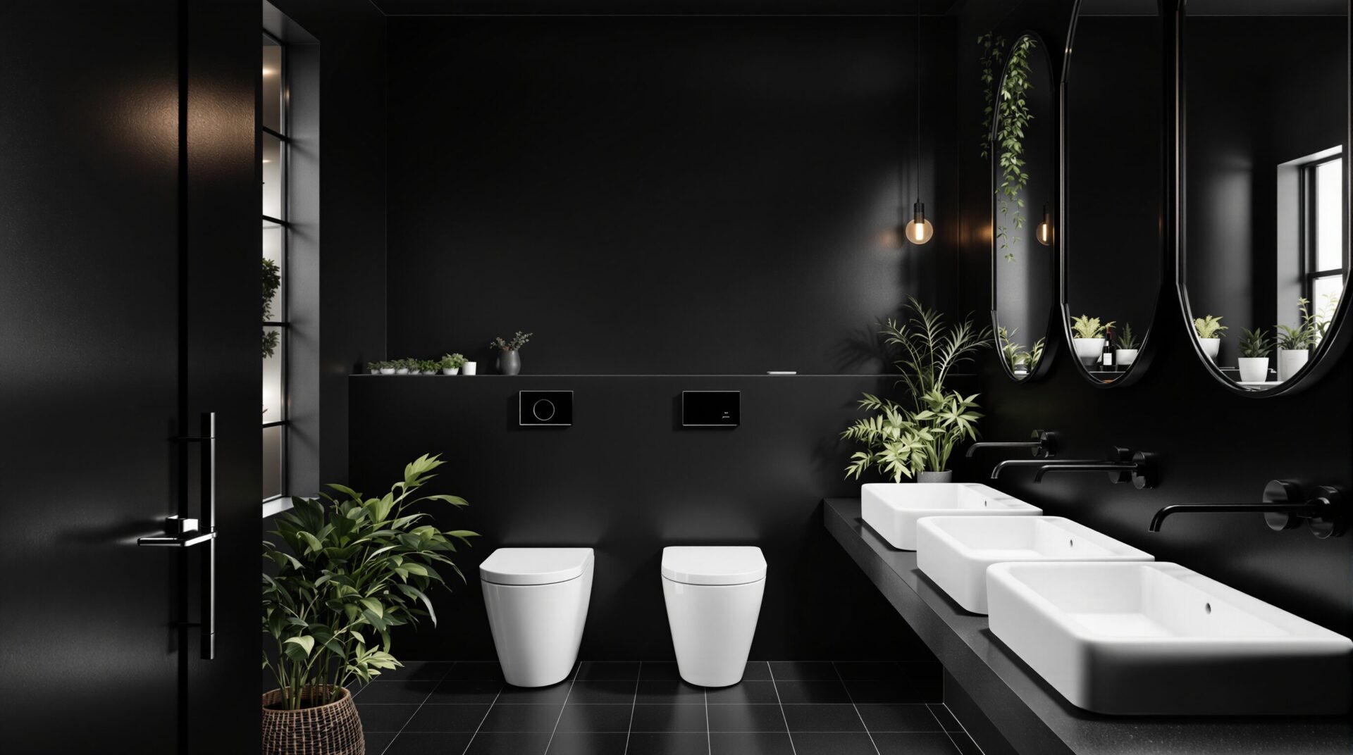 idee deco wc noir