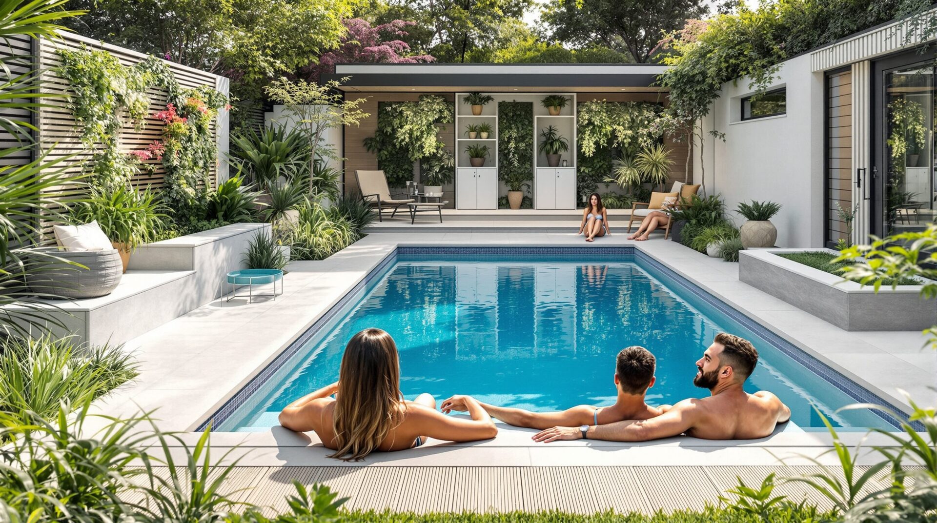 aménagement petit jardin avec piscine