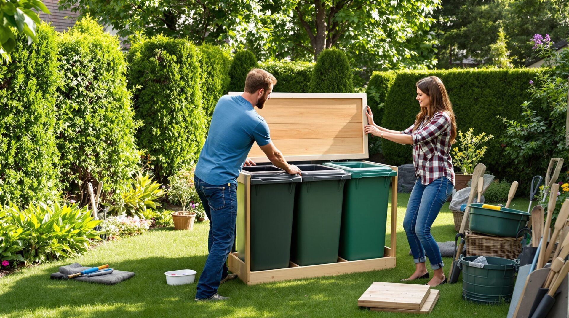Cache poubelle fait maison : la méthode étape par étape pour un extérieur soigné