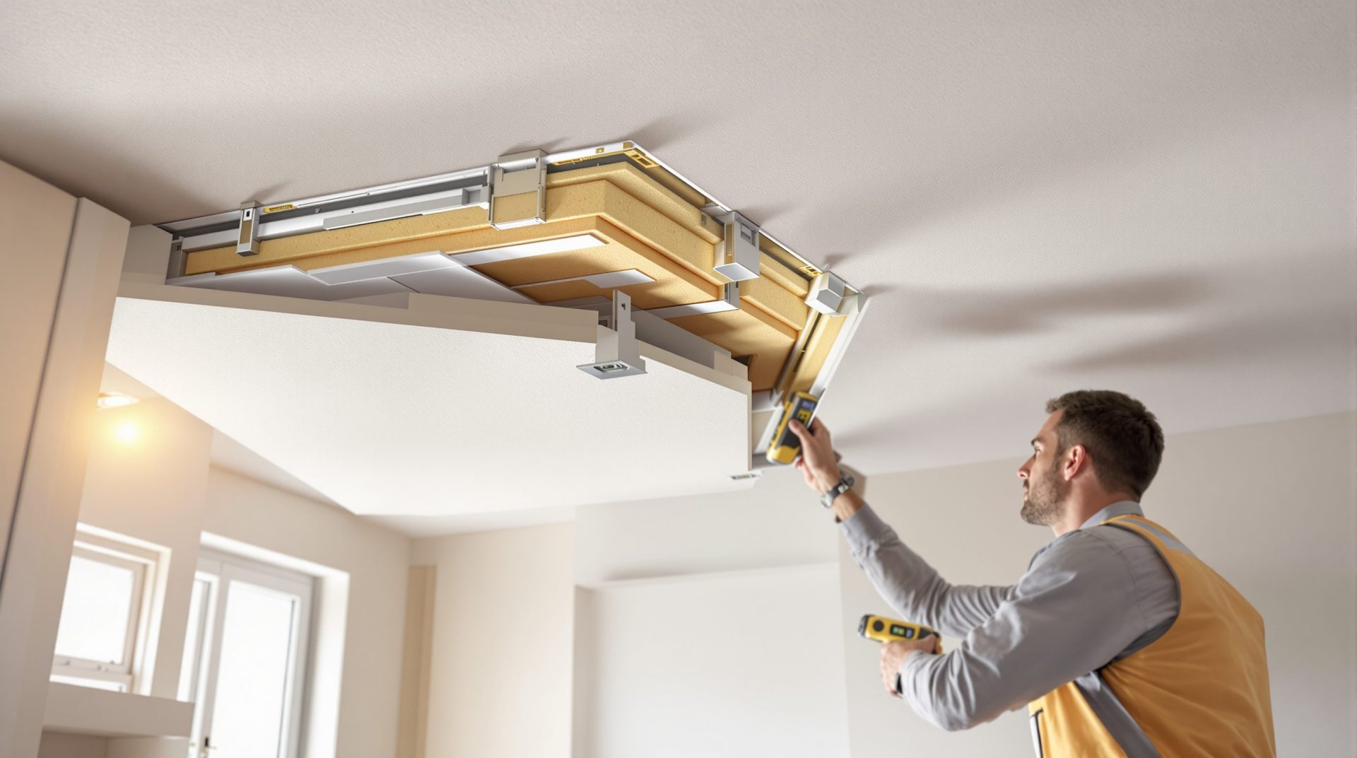 Comment isoler un plafond du bruit : le système de faux-plafond désolidarisé efficace