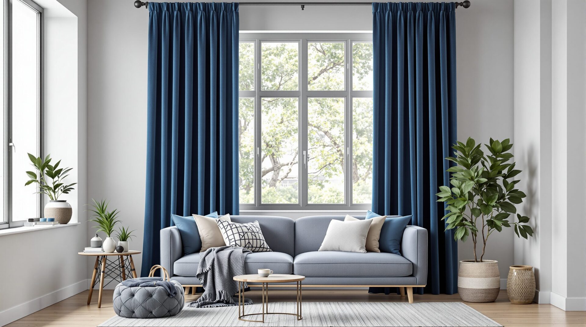 quelle couleur de rideau pour un salon gris