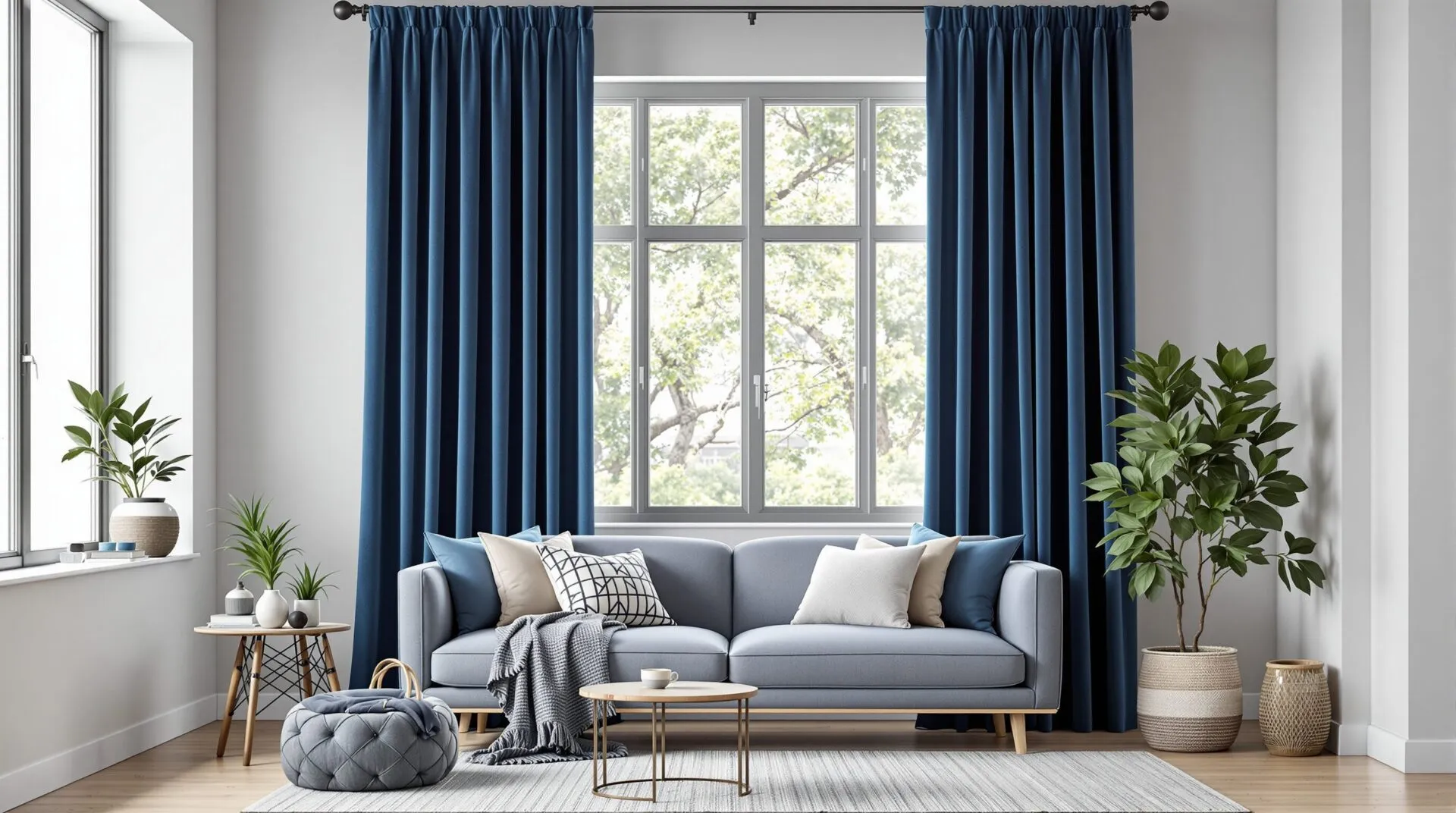 quelle couleur de rideau pour un salon gris