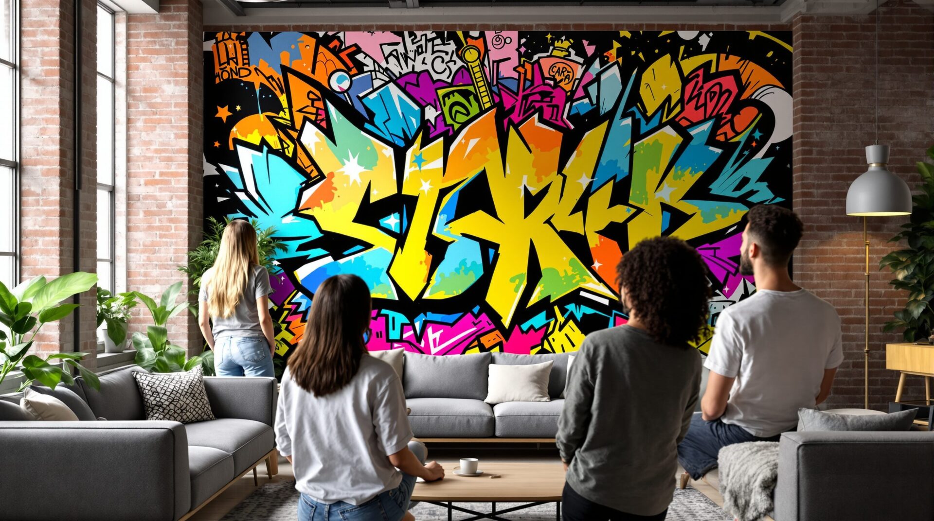 papier peint graffiti