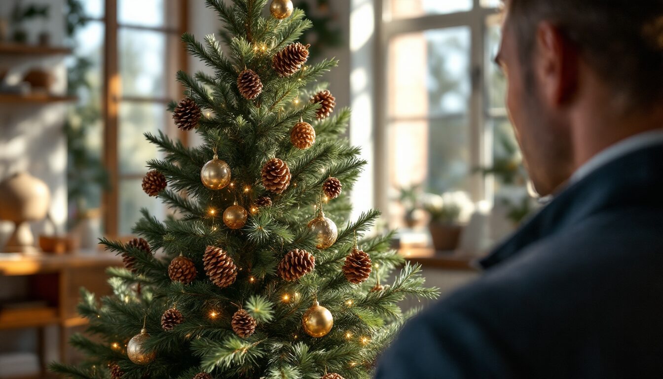 sapin avec pomme de pin