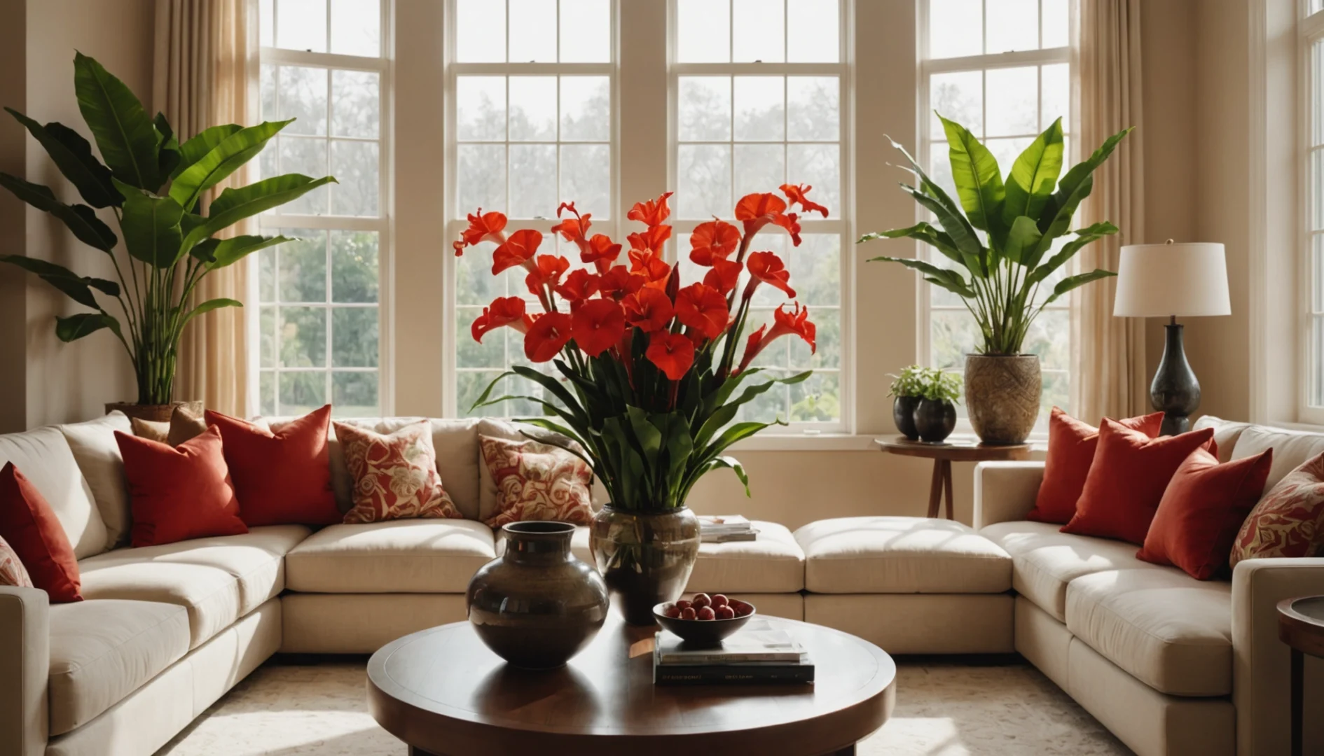 cannas fleurs rouges