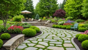 jardin à deux niveaux