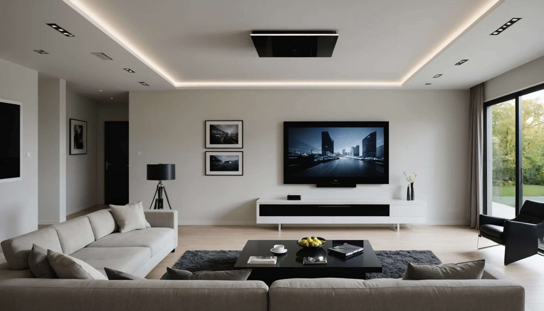 support TV électrique plafond