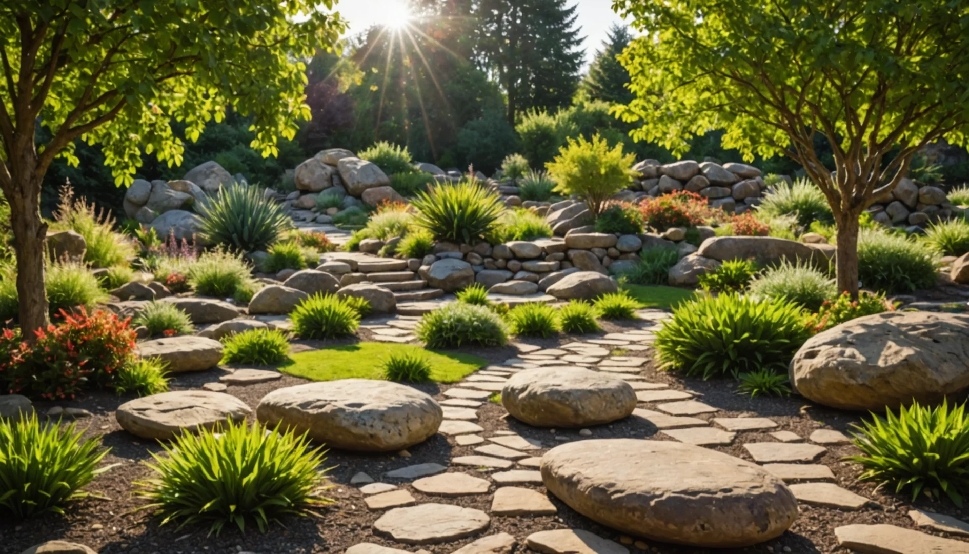 décorer le jardin avec des rochers