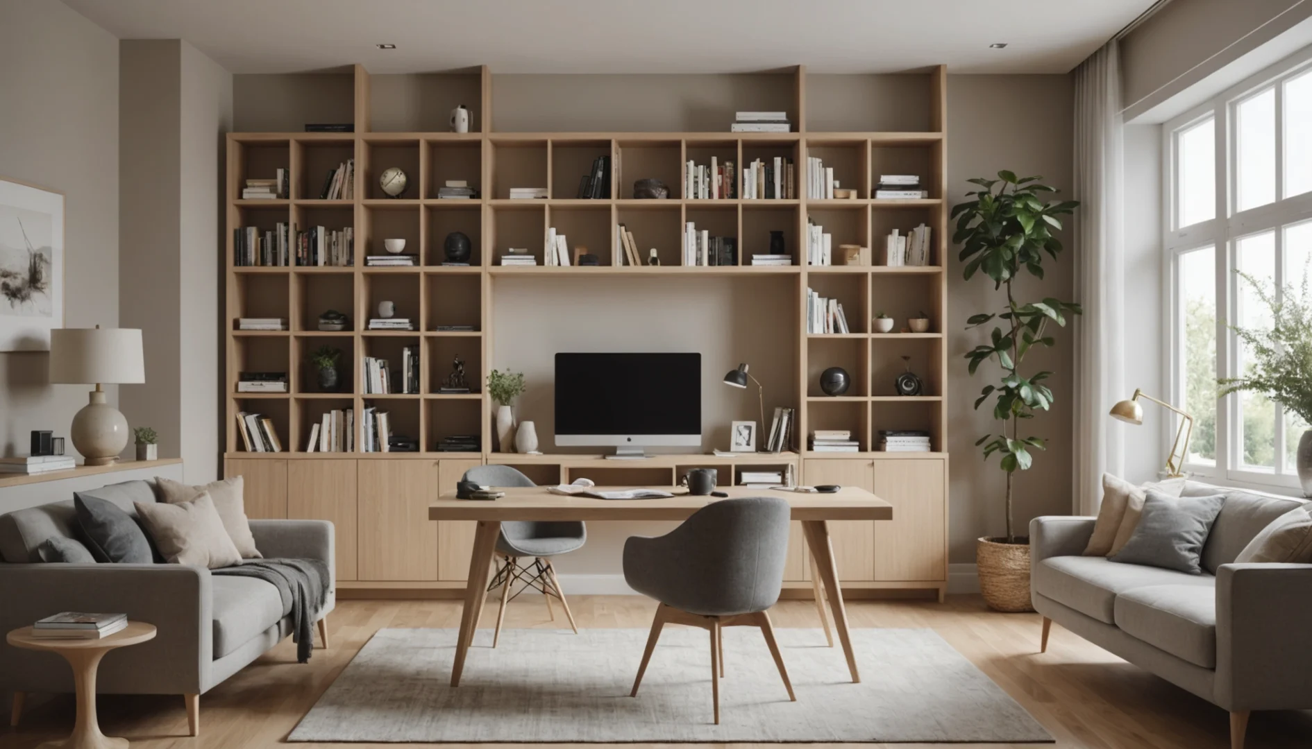 cacher un bureau d’ordinateur dans le salon