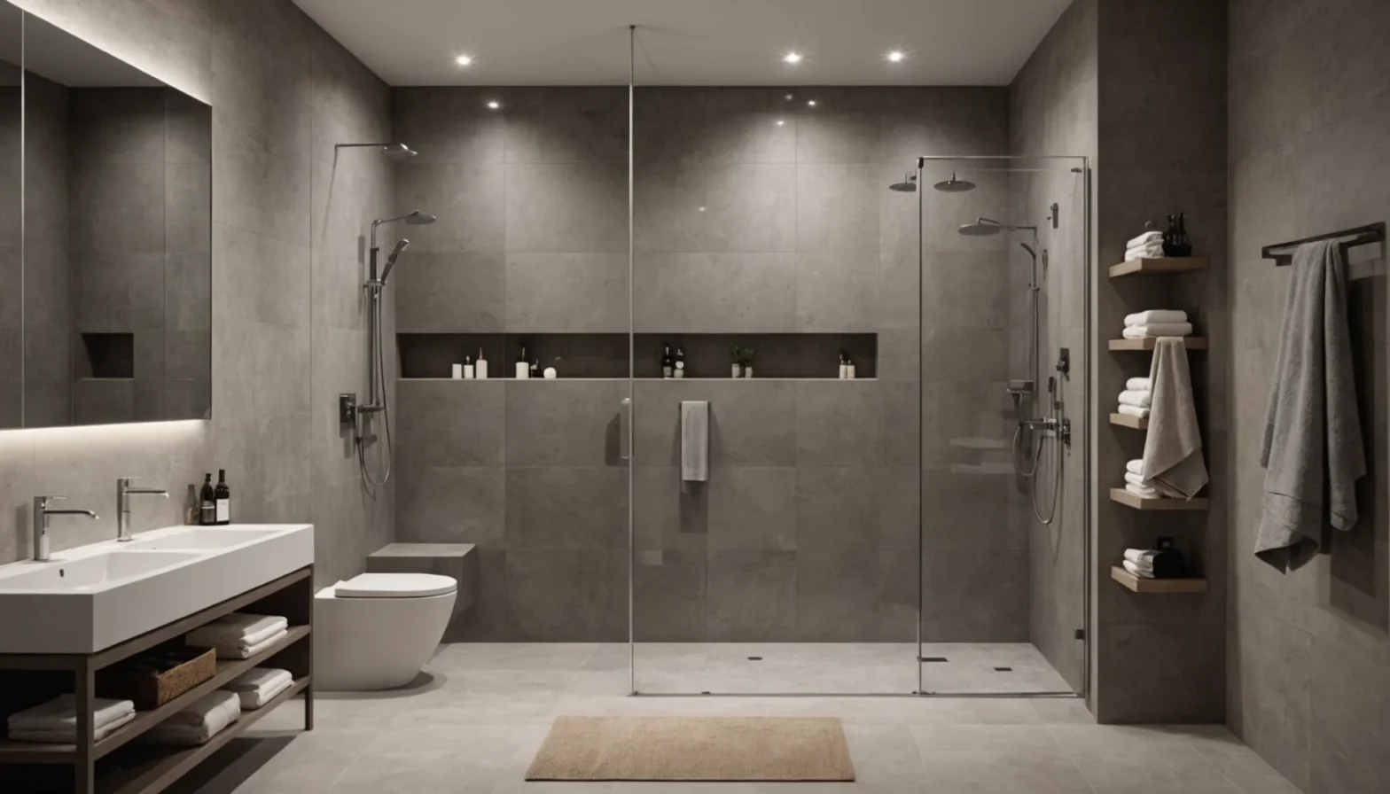 salle de bain avec douche à l'italienne