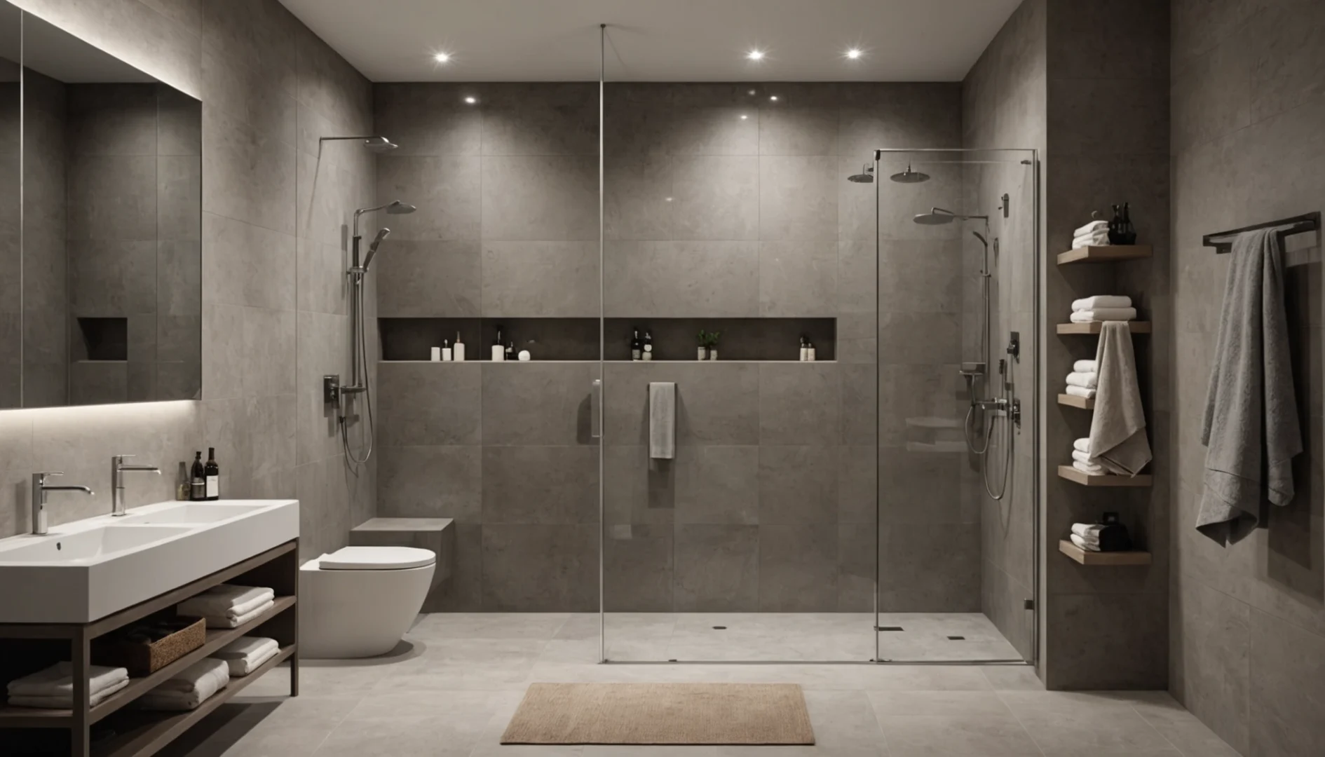 salle de bain avec douche à l'italienne