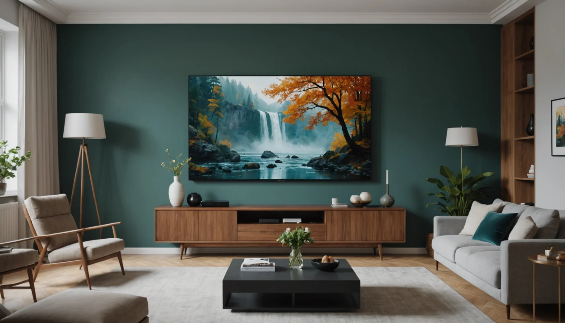 cacher la télé derrière un tableau