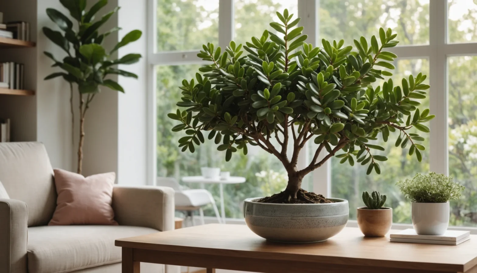 arbre de jade fleuri