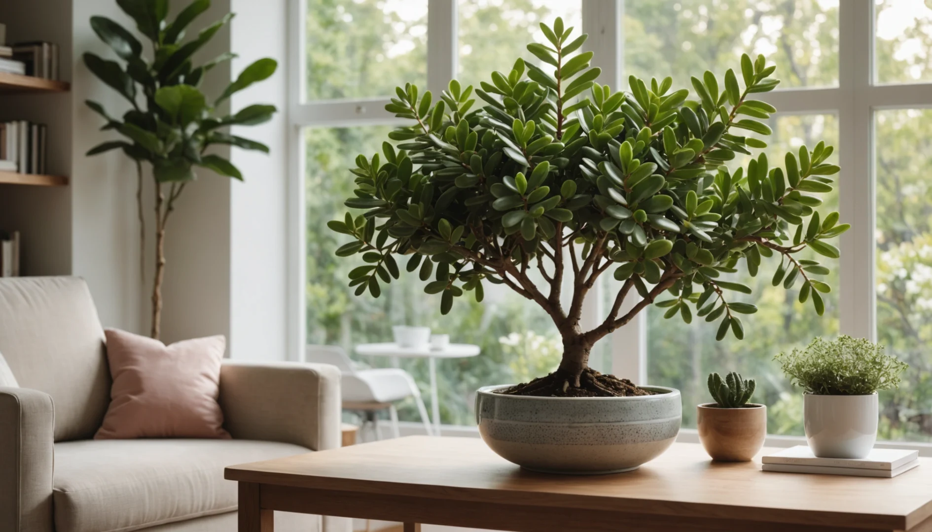 arbre de jade fleuri