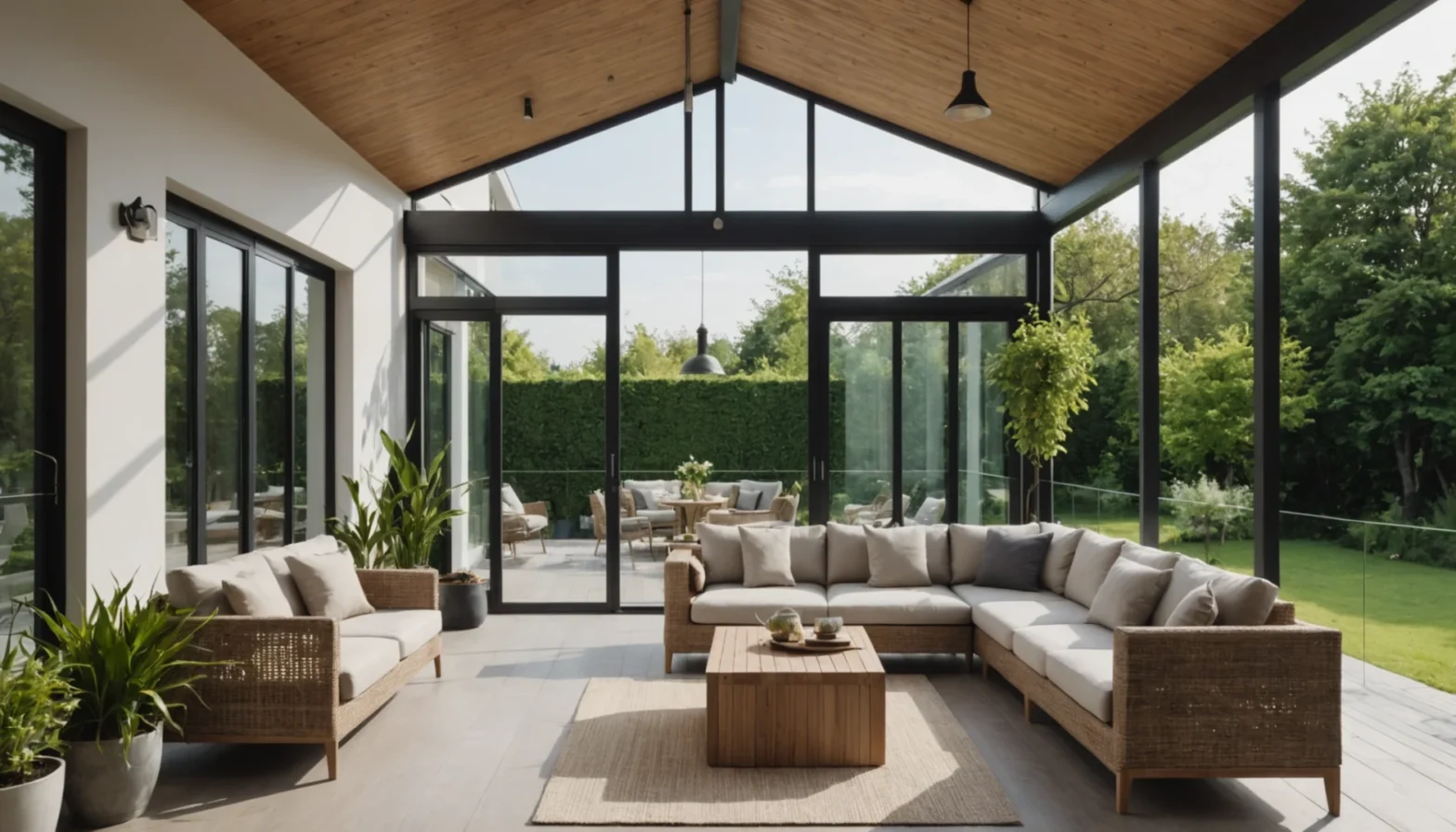 veranda avec mur plein