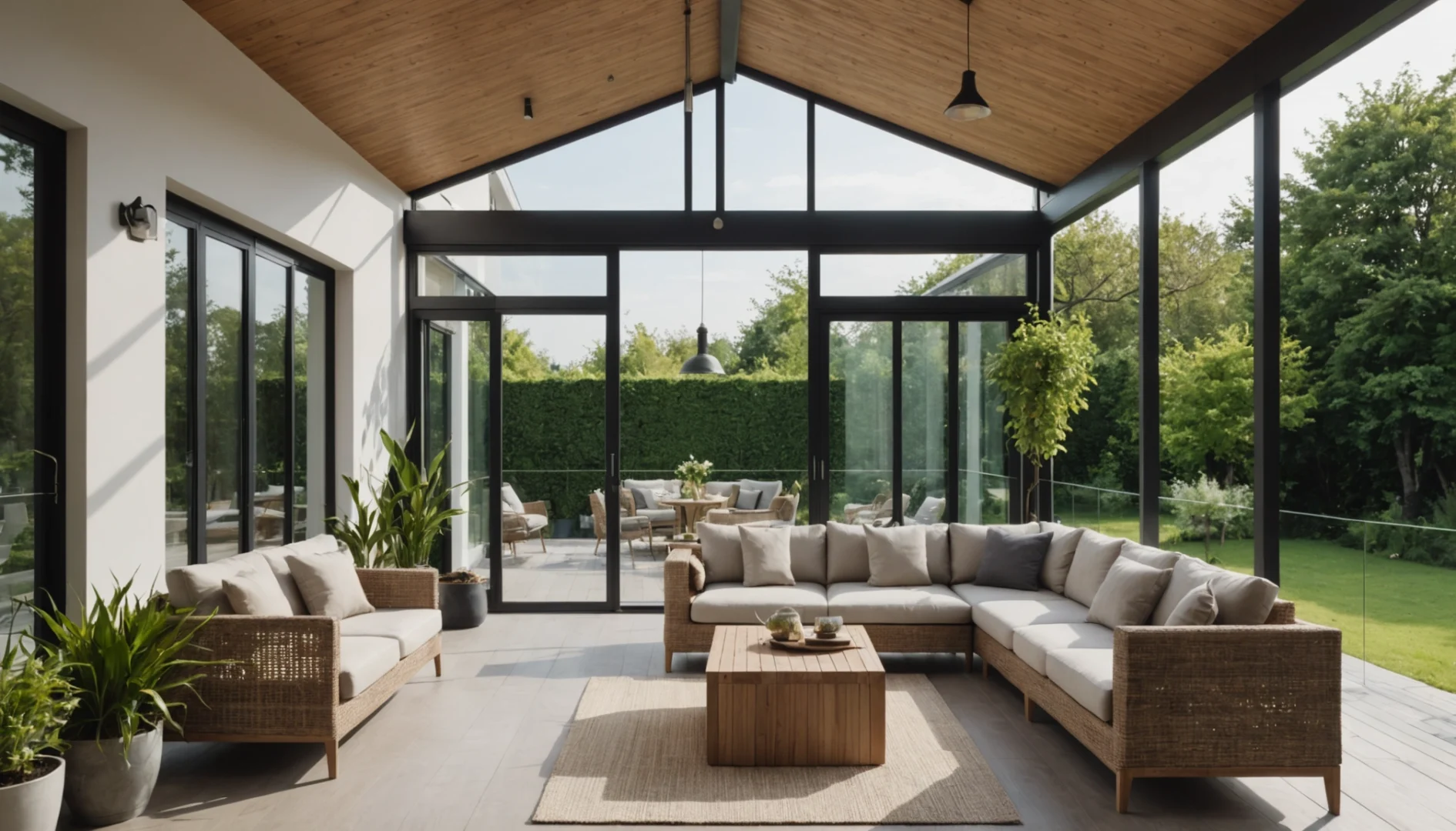 veranda avec mur plein