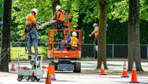 Travailler en sécurité sur les chantiers paysagers en hauteur