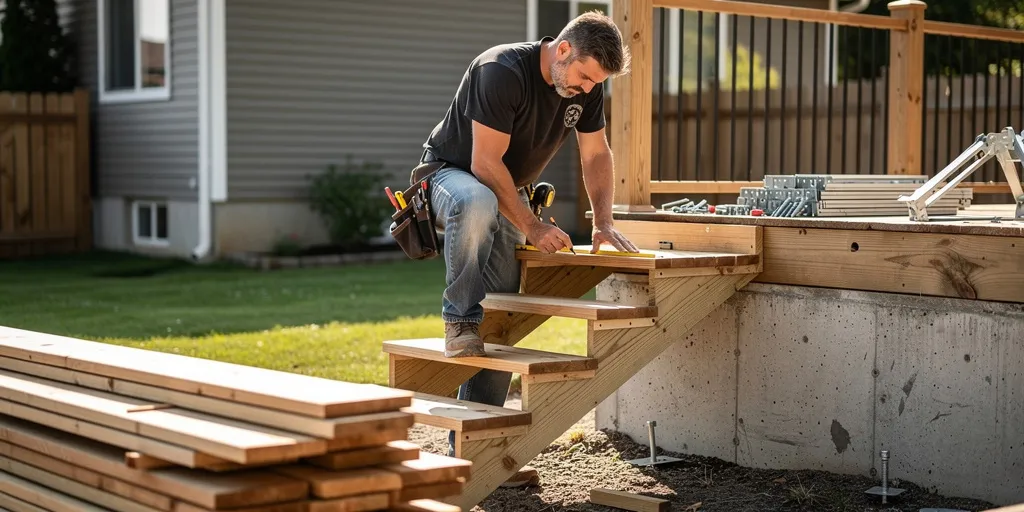 construction d'un escalier extérieur