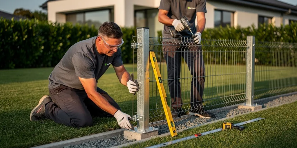 pose grillage panneau rigide