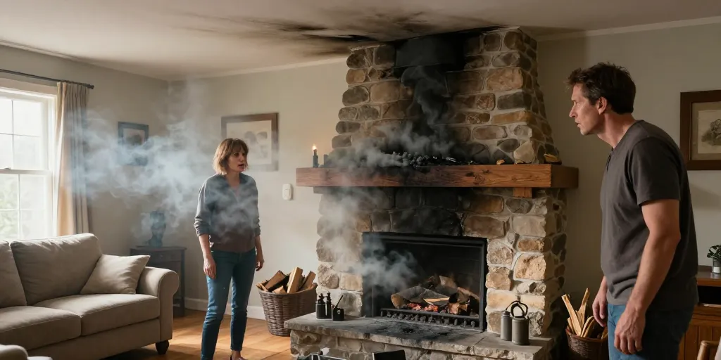 cheminée qui fume à l interieur
