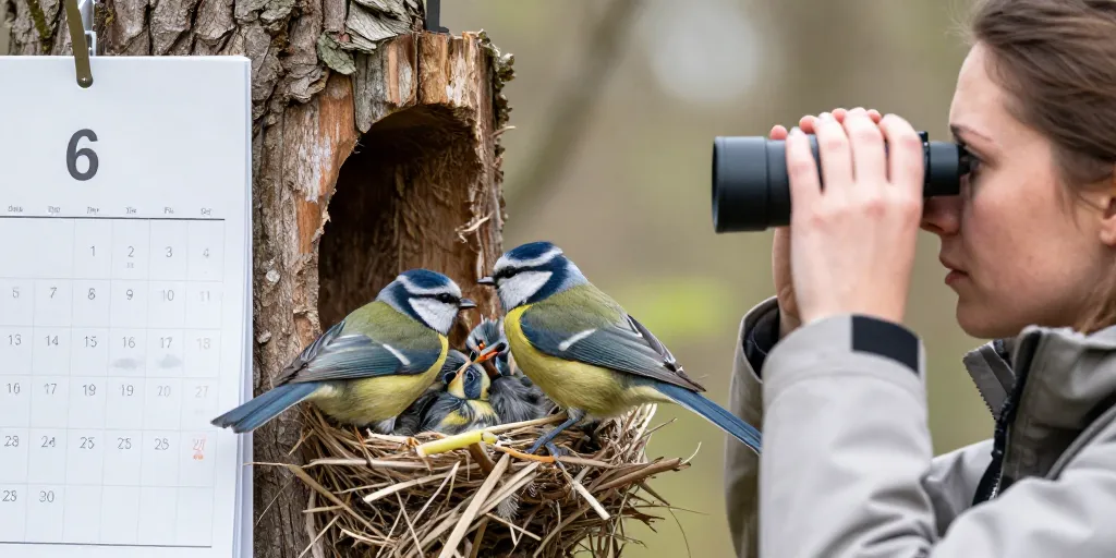 combien de temps les mésanges restent dans le nid