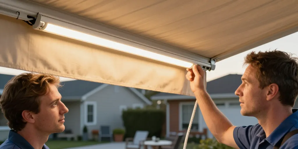 eclairage pour store banne