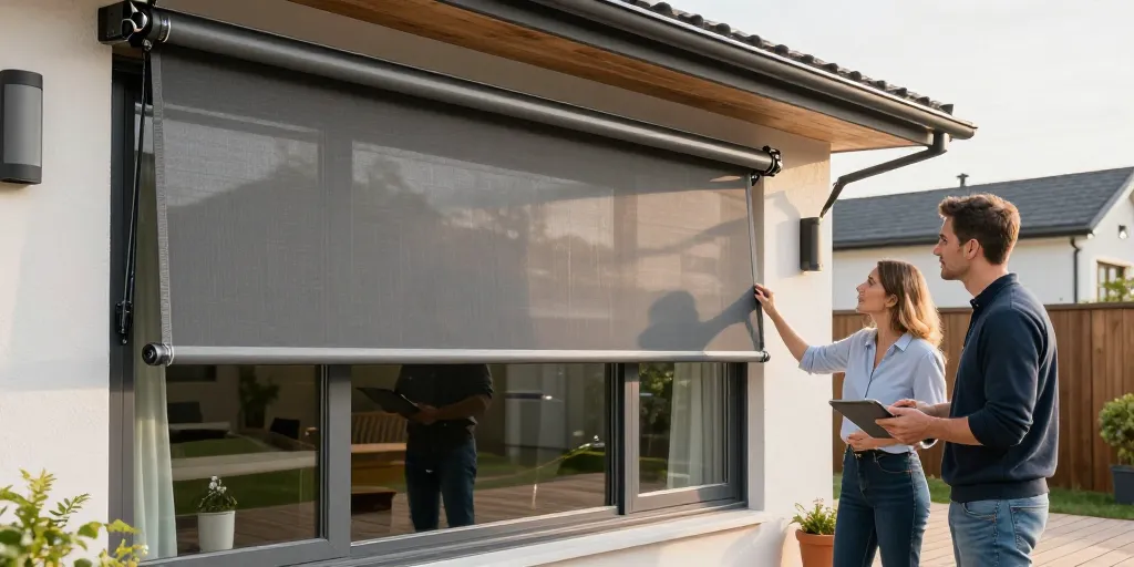 store exterieur baie vitrée