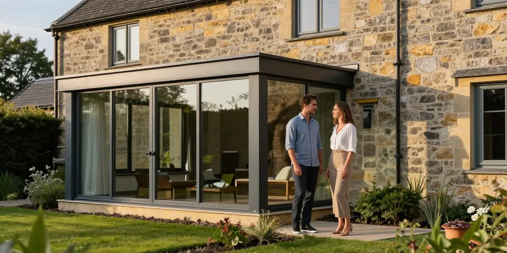 extension moderne sur maison ancienne