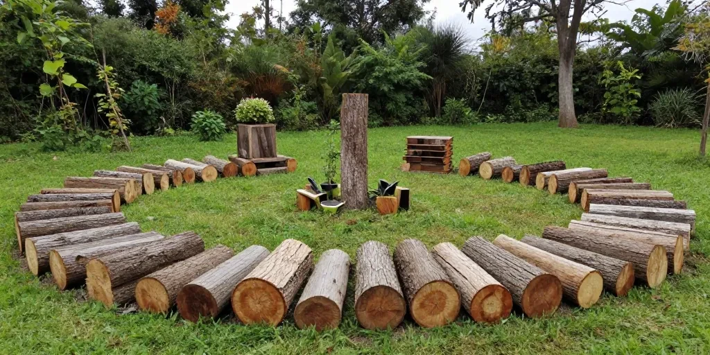 que faire avec des rondins de bois dans le jardin